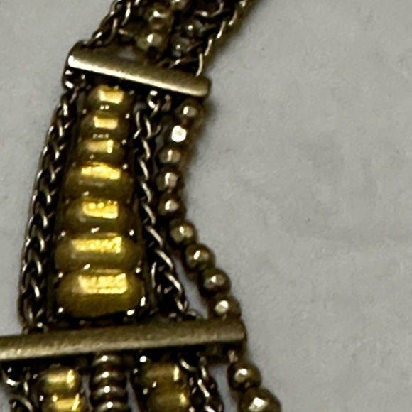 Lucky Brand Necklace Bib Collar Gold Tone Egyptian Style Statement - Picture 5 of 9